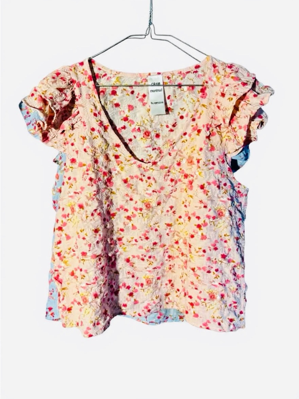 Bundle of 2 flutter sleeve oversized boho sample blouses